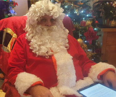 Father Christmas planning his presents route